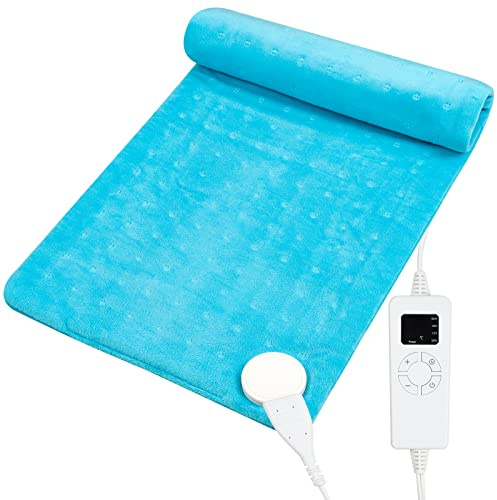 MOEMOE BABY Heizkissen für Schulter Nacken Rücken, XXL Elektrisches Wärmekissen mit Abschaltautomatik, Heizkissen Rücken 5-stufige Schnellheizkissen 30×60cm Waschbar Heating Pad