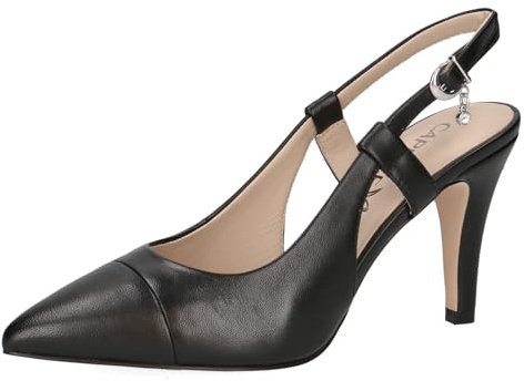 CAPRICE Slingpumps 9-29600-42 G-bredd, Svart nappa, 38.5 EU