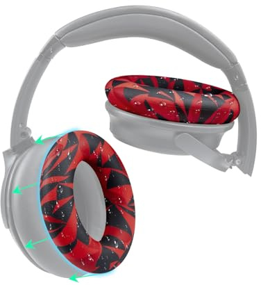 SOULWIT Sweat Ear Cover for Bose Headphones - Red Storm | (Not Fit 700NC/QC Ultra), for QuietComfort QC2/QC15/QC25/QC35/QC45/QC SC/Ae2/SoundTrue AE/SoundLink AE Headphones