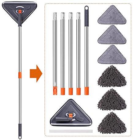 Reuvv Multifunctional Ceiling Wall Crevice Mop Easy to Reach Any Corner Mop for Baseboards Corners Under Bed
