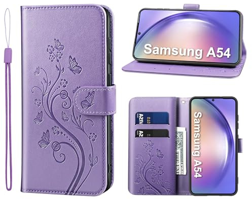 KRAFTCARE Fodral för Samsung Galaxy A54 vikbart fodral med kortfack