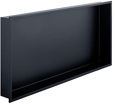 Hornacina de Ducha a Empotrar 60x30x7 | Acabado Negro Mate | Estante de Pared para Baño | Diseño Moderno y Elegante | EUROSANIT