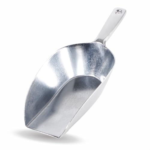 Kerafactum Teeschaufel handliche Schippe handliche Mehlschaufel Sackschaufel kleine Futterschaufel Sack Futter Mehl Zucker Tee Schaufel Schütte nicht rostend 145 mm glänzende Ausführung 30 ml