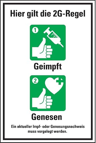 Dreifke® Hinweisschild Hier gilt die 2G-Regel, Kunststoff, 200x300mm