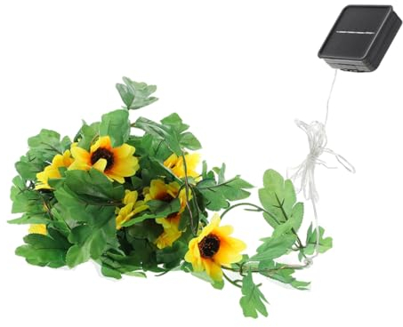 Sonnenblumen Rattan Lichterkette 100 Leds , Wasserfest , 8 Einstellungen