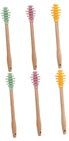 TOPBATHY 2sets Assorted Silicone Honey Dippers Spoon Rods Stirring for Bakers Chefs