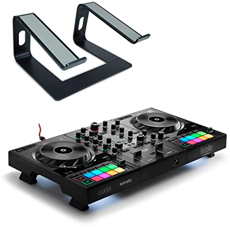 Hercules DJControl Inpulse 500 2-Deck DJ Controller + keepdrum laptop stand Black