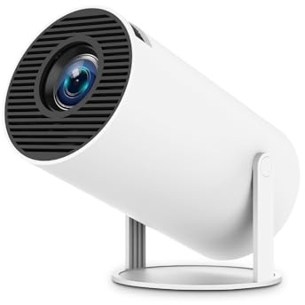 HY300 Pro Mini Projector, Portable, 180 Degree, 4K 1080P, Dual-Band WiFi 6 5G, Bluetooth 5.0, Android 11, 130 Inch Display, For Phone/PC/Laptop/PS5/Stick, 4K Home Cinema Projector, HDMI (HY300 PRO)