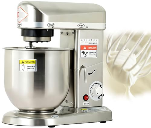 LFfwynog Impastatrice, sbattitore Elettrico da Cucina con sbattitore, Gancio per impastare, Frusta a Filo e separatore di Uova,Metallic-B(7L)