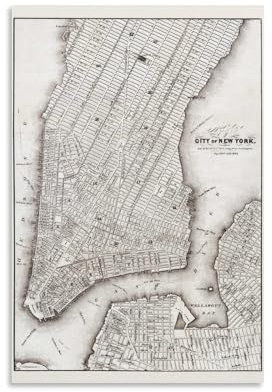 1850 Vintage-Poster von New York City, schwarz-weiß, coole Kunstwerke, Gemälde, Wandkunst, Leinwanddrucke, hängende Bilder, Poster, 40 x 60 cm