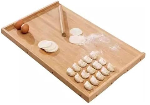 Grande planche à découper en bois avec poignée à rebord et rainure à jus, idéale for la dinde, la viande, les légumes, le barbecue, bordure à trois côtés for comptoir de cuisine, essentiel(80cm)