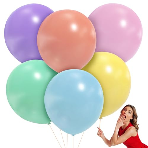 Jätte pastellballong, 6 st extra stora och tjocka jätteballonger 36 tum runda makaronballonger för fotografering födelsedag bröllopsfest festival karneval dekoration