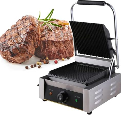 Parrilla De Prensa Para SáNdwiches, Sandwichera Comercial, Parrilla De Acero Inoxidable Para SáNdwiches, Sandwichera EléCtrica De Acero Inoxidable, Con Revestimiento Antiadherente De Esmalte,220V