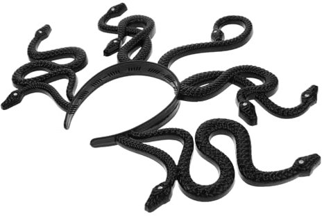 IMIKEYA Halloween Schlangen-stirnband Mit Medusa-schlangen-kopfschmuck Verstellbarer Haarschmuck Für Damen Mädchen Karneval Kostüm Zubehör Für Maskenparty Schwarzer Großer Glitzerkopfreife