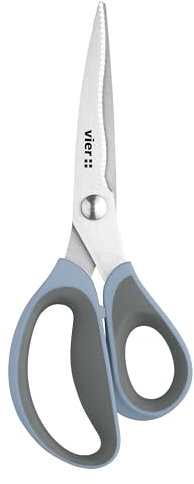 VIER - Tijera de cocina INOXIDABLE de 23cm de largo (9.05 in). Multifuncionales, para cortar carne, aves de corral, hierbas, etc además de usos domésticos.