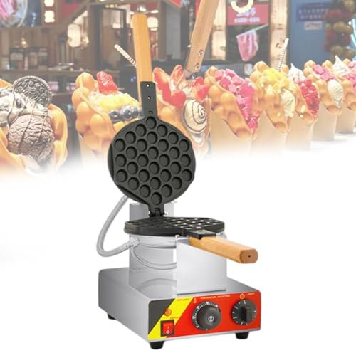 CWCQGH Bubble Waffle Maker, Waffle Iron Egg Waffle Maker Eggettes Maker Commerical Non-Stick, Electric egg waffle maker. for cafe, sidewalk vendor,family kitchen
