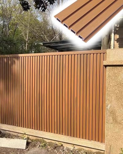 ENHEN Heavy Duty Fence Panels Outdoor 4ft, Slatted Barrier for Hide Trash Cans Outside, Waterproof Patio Terrace Park Porch Divider for Privacy Outside(43.2cmx122cm/1.4ftx4ft)