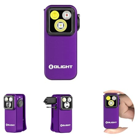 OLIGHT Oclip Pro Lampe de Poche EDC Miniature Rechargeable 500LM 120M | Aimanté, Étanche IPX6, Avec Éclairage Rouge, Flood et Spot, Idéal Pour l'extérieur et les Situations d'urgence