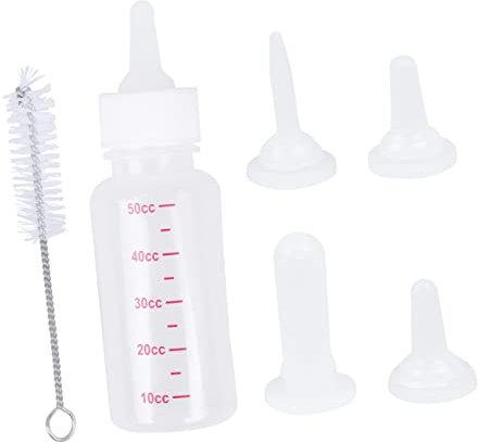 BESPORTBLE Pet Nursing Bottle Dog Cat Feeding Bottle Milk Feeder Mouths and Cleaning Brush for Kitten Puppy
