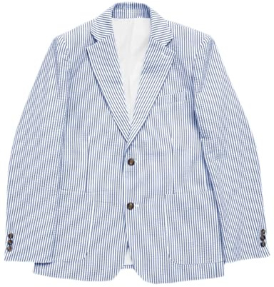 Stillluxury Blazer da uomo a righe in seersucker, vestibilità slim, primavera estate, giacca sportiva per affari, ballo di fine anno, matrimonio, XXXL