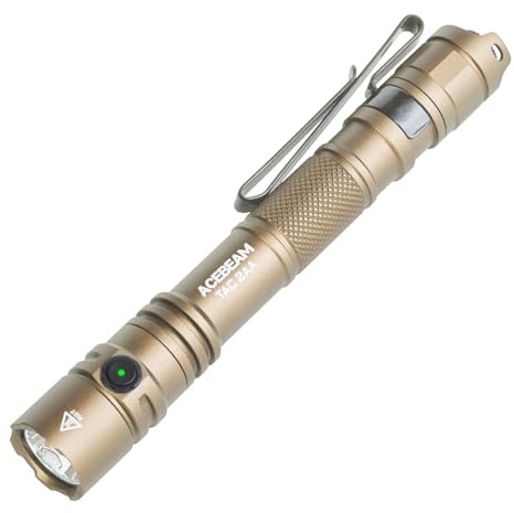 ACEBEAM TAC 2AA EDC Tactical Dual Modes Flashlight, 1400 High Lumens Light | Dual Switch Pocket LED Flashlight, IP68 Super Bright Small Flash Light for Emergency, Camping, Home, Outdoor(SFT-25R HI)