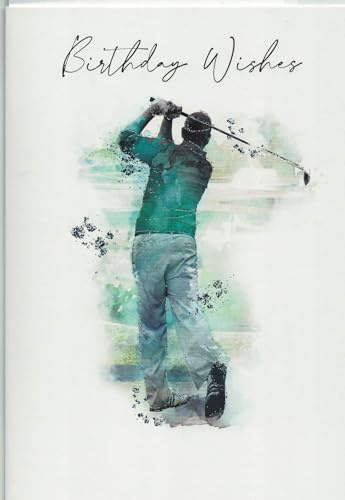 Golf-Geburtstagskarte, Aquarell-Design, Sportmotiv