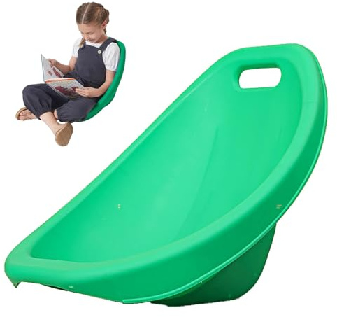 Silla mecedora ergonómica para niños, apilable, con soporte de respaldo, perfecta para actividades en interiores y exteriores, cómoda mecedora verde para niños