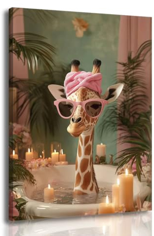 TANWYTQFAEH Framed Funny Bathroom Wall Art Artwork Pictures Toilet For Walls Prints Animal Autumn Posters Decor Cute Picture Wall Decor for Bathroom (THE-0B, 30x40 cm, Framed)