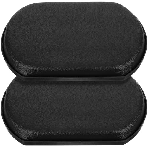 TOYANDONA Reposapiernas para Silla de Ruedas 2 Piezas Acolchado de Cuero Negro Soporte Ergonómico para Pantorrilla Accesorios para Movilidad en Salud y Hogar