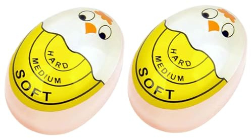AwnsIMfreien Timer per Uova 2 Pezzi Timer per Uova Sicuro e sensibile per sode Che cambiano Colore bollitore Duro per Cartoni Animati bolliti Morbido per la Cucina