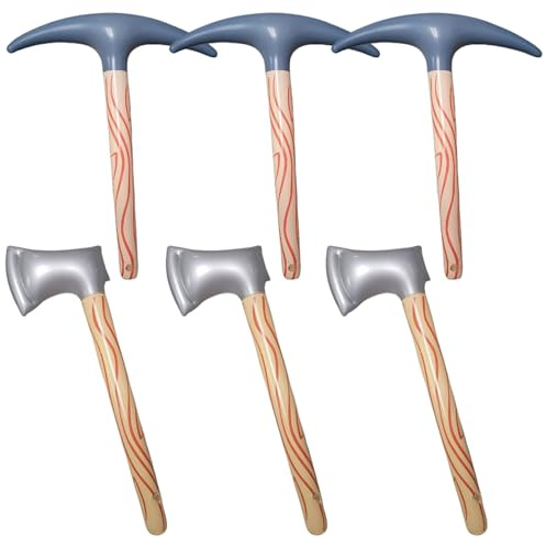 Grsrkep 6 pièces pioche Gonflable 23 Pouces Jouets gonflables réalistes en PVC étanches avec Valve Accessoires d'halloween légers à Main pour Cospaly, faveur de fête