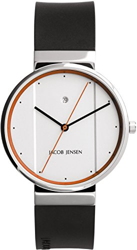Jacob Jensen Herren-Armbanduhr Analog Quarz Kautschuk 32755