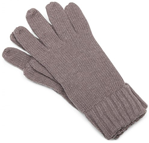 styleBREAKER klassische Handschuhe, warme Strickhandschuhe mit doppeltem Bund, einfarbig, Fingerhandschuhe, Unisex 09010005, Farbe:Granit, Größe:S-M