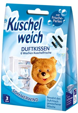 Duftkissen mit Frische Perlen Sommerwind Kuschelweich Duftsäckchen mit der Frische vom Kuschelweich-Weichspüler bis zu 6 Wochen Wäsche-Duft im Schrank oder am Kleiderbügel
