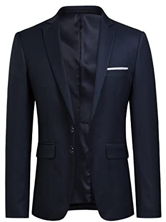 YOUTHUP Blazer da Uomo Giacca da Abito con 2 Bottoni Formale Monopetto Slim Fit Elegante Giacche da Smoking