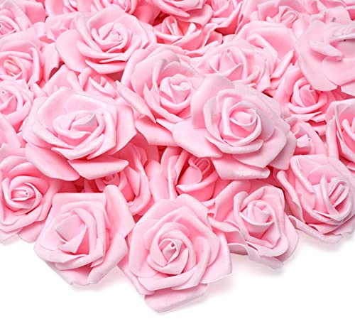 Warmiehomy Artificial Flower Foam Rose, 50 Pcs Real Touch Artificial Roses for DIY Bouquets Wedding, Party, Garden, Office, Home Decor, Light Pink