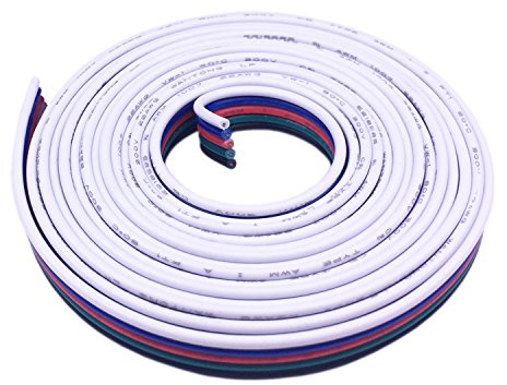 BoHong 10m 22AWG RGBW LED Streifen Verlängerungskabel 5-Polig 5050 Strip Extension Cable Cord Band Anschlusskabel 5-Pin Verbinder Verbindungskabel