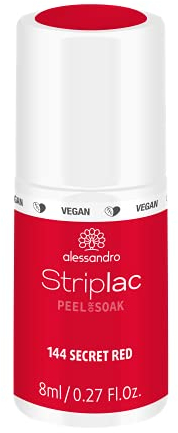 alessandro Striplac UV-Nagellack Secret Red – Schonend und langanhaltend – Einfache Entfernung dank Peel-Off-Technologie – Vegan und tierversuchsfrei – 8 ml