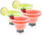 HOST Coppe Refrigeranti per Margarita Freeze, Bicchiere per Cocktail da Congelatore in Plastica a Doppia Parete Con Gel Refrigerante, Set di 4, Grigio
