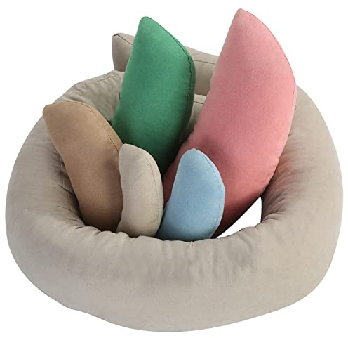 Haokaini 6 Pcs Newborn Photography Props Posing Aid Pillow Beans Bag Professional Baby Photo Props Posing Cushion Donut Ring Pillow for 0-6Months Baby