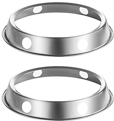 MOODUUTY 2 anillos wok, estante de wok de acero inoxidable, tamaño reversible de 7¾ pulgadas y 9¾ pulgadas para uso en cocina