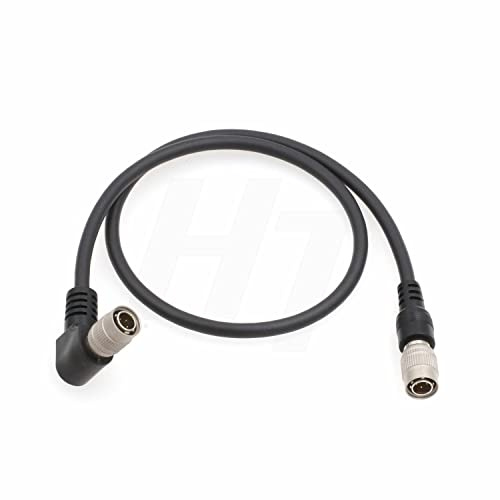 HangTon Power Cable Male Hirose 4 Pin to Male Hirose 4 Pin for Sound Devices MixPre 688 Mixer Zoom F8 Recorder 50 cm, Right Angle to Straight