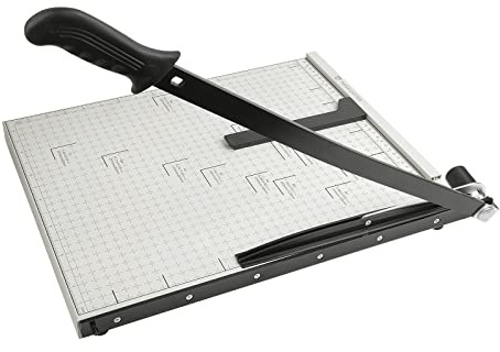 Paper Cutter A3 Stack Paper Trimmer Guillotine 18” Cutting Length with Guard Rail Safety Blade Lock ZEQUAN, 10-Sheet Capacity, Commercial Grade Guillotine Paper Slicer Cutter for Office Home School