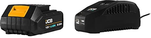 JCB 18V 2.0Ah Rechargeable Lithium-ION Battery & 2.4A Fast Charger, Compatible with JCB 18V Cordless & Brushless Power Tools