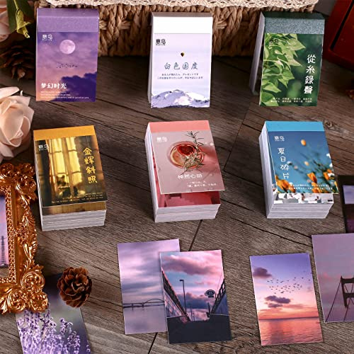 300 Pieces Washi Paper Stickers Set, MaehSab Vintage Aesthetic Scenery Daily Nature Life Travel Adhesive Stickers Notes for Scrapbook Journaling Stamping Notebook Diary Craft Album Making(6 Topics)