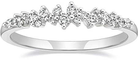 Titaniumcentral Ringe Damen Vorsteckring Schmal Schlicht Rosegold Gold Silber Zirkonia Verlobungsringe Eheringe Partnerringe