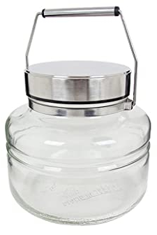 RJJ Frasco de vidrio burbujas botella de vino de la boca ancha del tanque de vino verde tanque de almacenamiento pepinillo (Size : 2L)