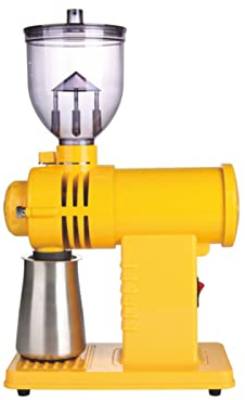 Moulin À Café Conique Burr Moulin À Café Électrique Acier Inoxydable Avec 10 Réglages De Mouture Réglable En Continu Broie Les Grains De Café, Les Épices, Les Noix Et Les Céréales (Color : Yellow)