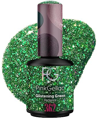 Pink Gellac UV Gel Nagellack - 362 Glistening Green 15 ml - Lang Anhaltend UV Nagellack Grün - Gel UV für 14 Tage Nägel in Salonqualität - Made in Holland