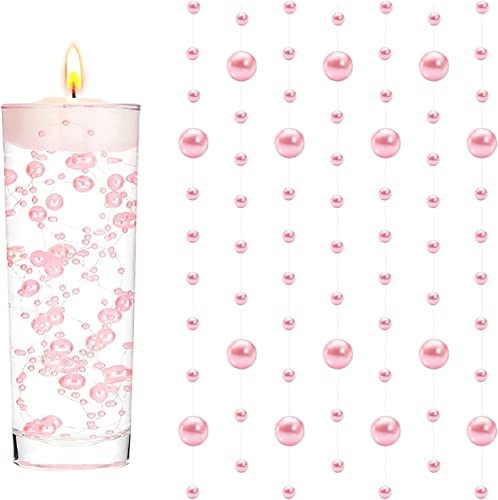GEFIRE 18 Deko, Schwimmende Kerzen, Perlenschnur, Goldene Hochzeit Deko, Haarschmuck Hochzeit, Schwimmkerze, Kerze Silber, Geeignet Für Vasenfüller, Hochzeiten, Tischdekorationen (Rosa)